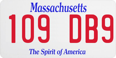 MA license plate 109DB9