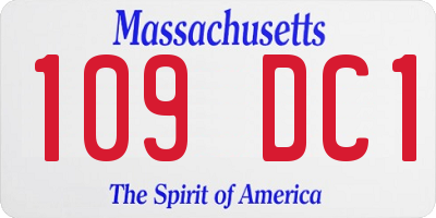 MA license plate 109DC1