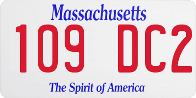 MA license plate 109DC2