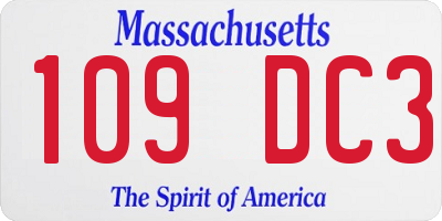 MA license plate 109DC3