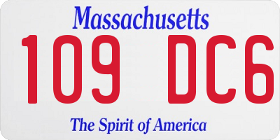 MA license plate 109DC6