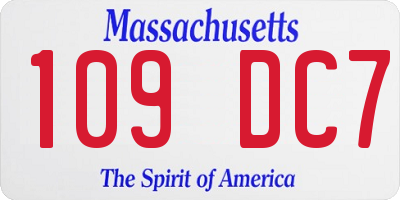 MA license plate 109DC7