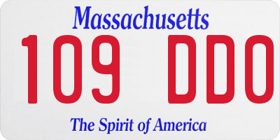 MA license plate 109DD0