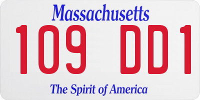 MA license plate 109DD1