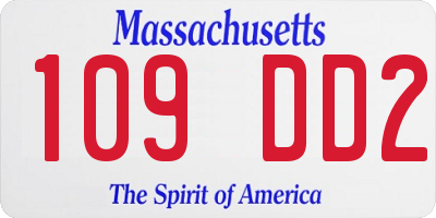 MA license plate 109DD2