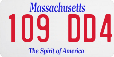 MA license plate 109DD4