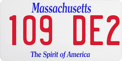 MA license plate 109DE2