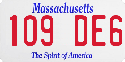 MA license plate 109DE6