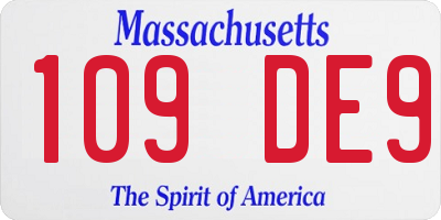 MA license plate 109DE9
