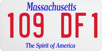 MA license plate 109DF1