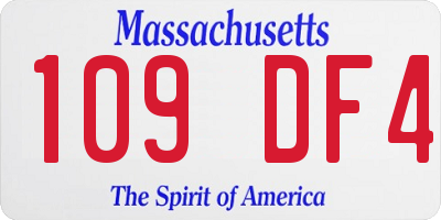 MA license plate 109DF4