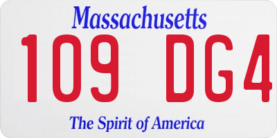 MA license plate 109DG4