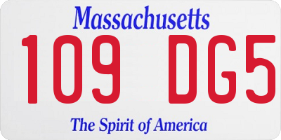 MA license plate 109DG5