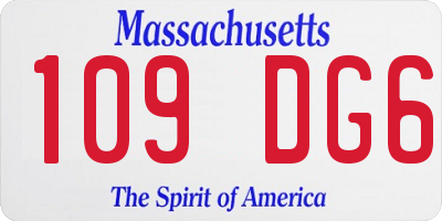 MA license plate 109DG6