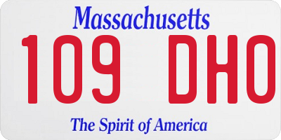 MA license plate 109DH0
