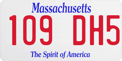 MA license plate 109DH5