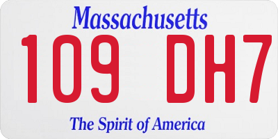 MA license plate 109DH7