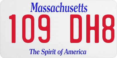 MA license plate 109DH8