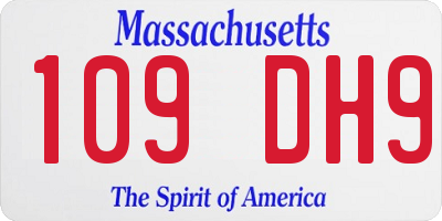 MA license plate 109DH9