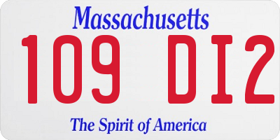 MA license plate 109DI2