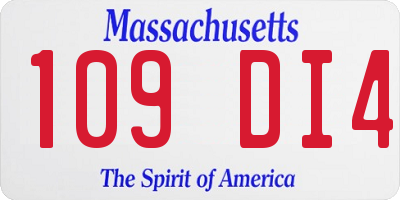 MA license plate 109DI4