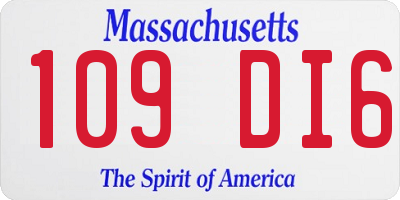 MA license plate 109DI6