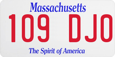 MA license plate 109DJ0