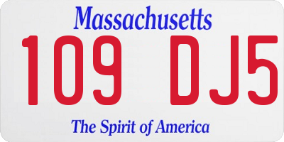 MA license plate 109DJ5
