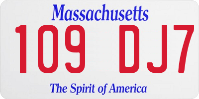 MA license plate 109DJ7