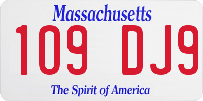 MA license plate 109DJ9