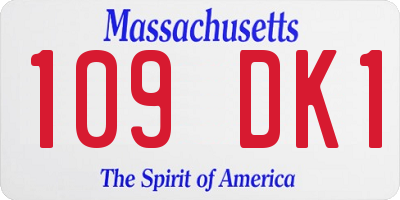 MA license plate 109DK1