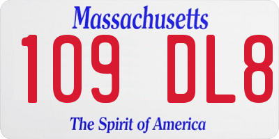 MA license plate 109DL8