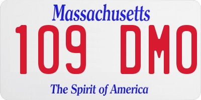 MA license plate 109DM0