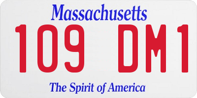MA license plate 109DM1