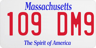 MA license plate 109DM9