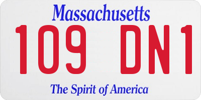 MA license plate 109DN1