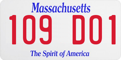 MA license plate 109DO1