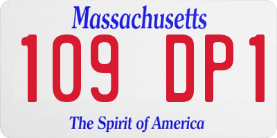 MA license plate 109DP1