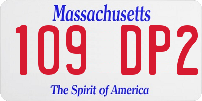 MA license plate 109DP2