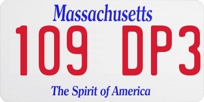 MA license plate 109DP3
