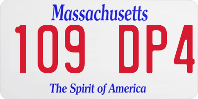MA license plate 109DP4