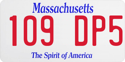 MA license plate 109DP5