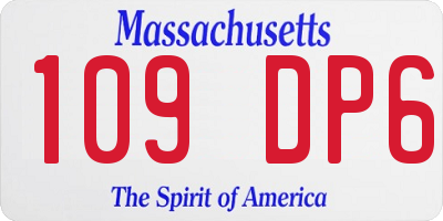 MA license plate 109DP6