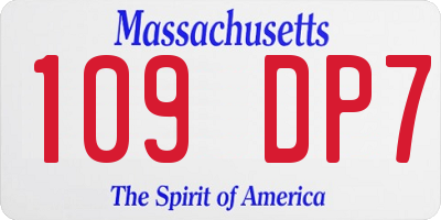MA license plate 109DP7