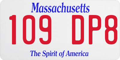 MA license plate 109DP8