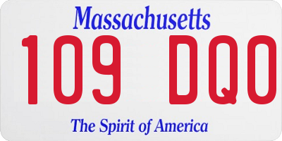 MA license plate 109DQ0