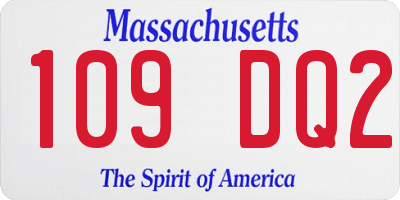 MA license plate 109DQ2