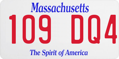 MA license plate 109DQ4