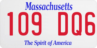 MA license plate 109DQ6