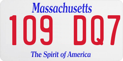 MA license plate 109DQ7